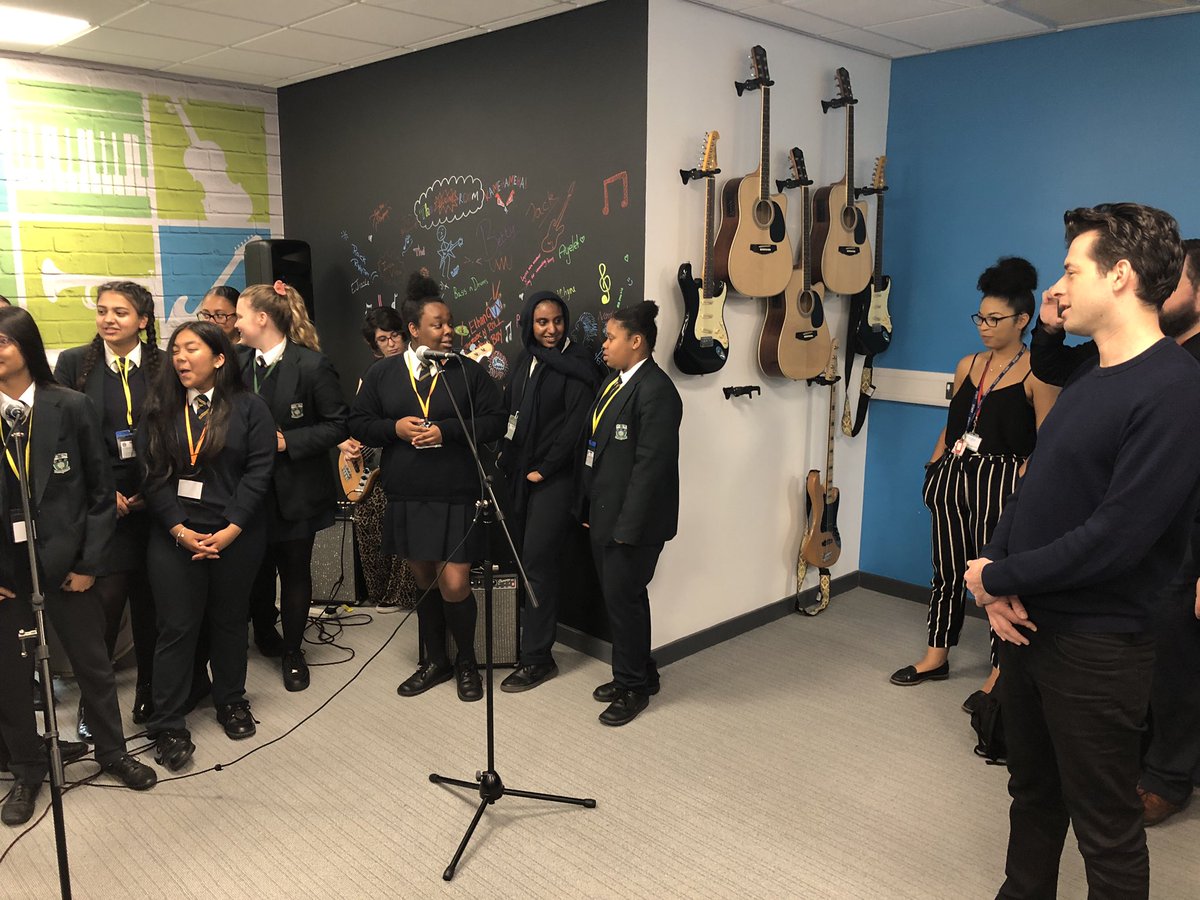 Amazing to welcome <a href="/MarkRonson/">Mark Ronson</a> to Unitas today! He’s meeting local young people and giving <a href="/Copthall_School/">Copthall School</a> pupils a music lesson they’ll never forget!