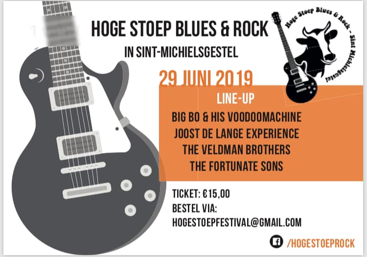 A.s. zaterdag spelen wij Hoge Stoep Blues &amp; Rock Festival.
Wij spelen van 20.30 uur tot  22.00 uur. 
#Spreadin'The Blues All Around