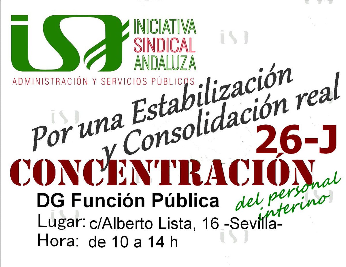 Lalupafisgona's tweet photo. Ante la postura cerrada de la Función Pública Andaluza @eliasbendodo, de no llevar a cabo una estabilización y consolidación reales, nos queda la calle ✊🏼 https://t.co/iVwMb7p7v7