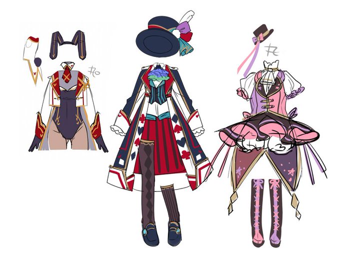 右にもう少し統一感もたせてこの3人を1グループとして扱いたい。バニー、マジシャン、サーカス 