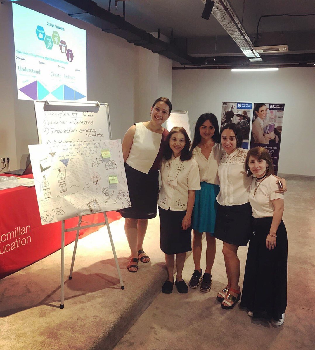 EShavreshiani's tweet photo. #summerteachertrainingcourse #Englishbookeducation #Georgia #tbilisi #CalgaryuniversityprofessorRoseBene #interestingworkshops #wonderfulgroup #1stday #enjoyingthetraining 💗💗💗💗 https://t.co/xNnubI02Af
