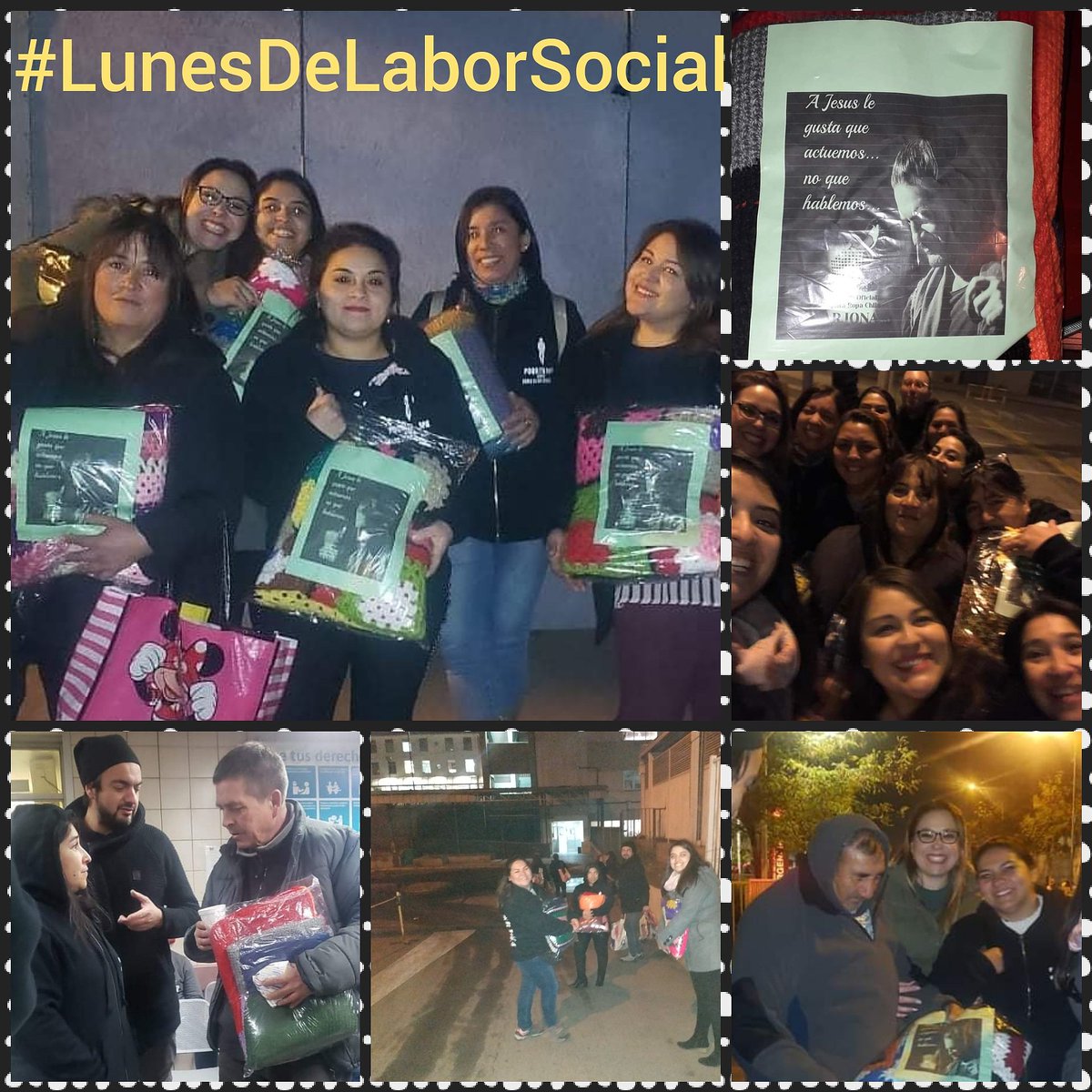ArjonaChile's tweet photo. #LunesDeLaborSocial
Entregando nuestras mantitas tejidas con mucho amor para la gente en condición de calle.
Historias desgarradoras que nos conmovieron, vamos por más.
#KitDeInvierno
#CampañaDeAmor
@ricardoarjona 
@infomundoarjona 
#MetaMusic. https://t.co/GKuntJJTFq