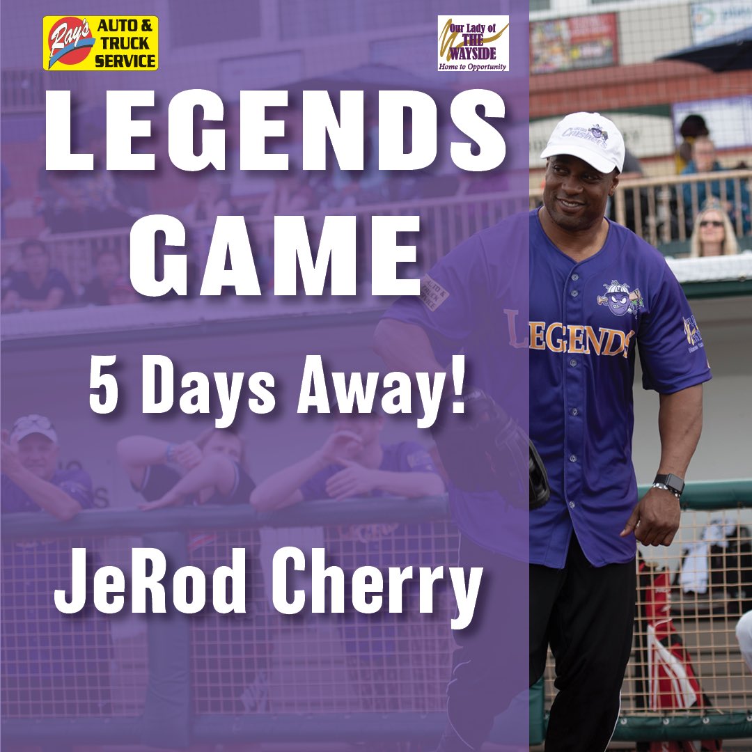 LECrushers's tweet photo. Our Legends Game, presented by Ray’s Auto & Truck Service and @ourladywayside, is 5 days away. Today we are featuring JeRod Cherry. He played for the New Orleans Saints, Philadelphia Eagles and the New England Patriots. We are excited to have JeRod play!
.
#jerodcherry https://t.co/yt51QXLh1Y