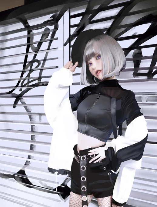 臨摹と二次の結果
7時間半くらい
モデルと服本当きれい 