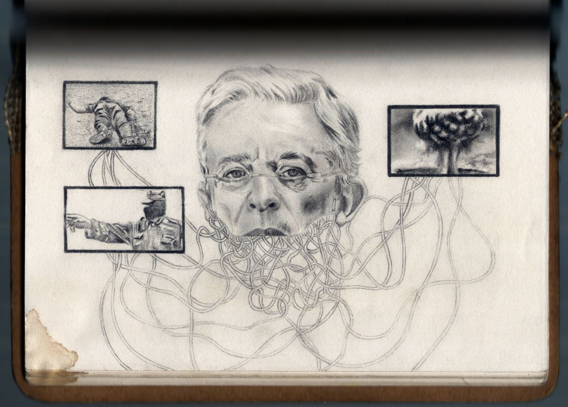 baaledwin's tweet image. Hace días hice este dibujo porque creo que desde el arte tenemos que hacer visible hasta las ansias el malestar social que tiene condenado a Colombia en la Violencia.
Un dato curios fue que al acabar este dibujo de Uribe se me regó un café...
#NoLeTengoMiedoAUribe