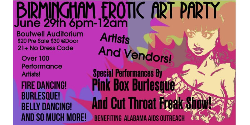ashesartshoppe's tweet photo. THIS SATURDAY! We will be set up with some of our more adult-themed art! Come check out all the great art vendors and exciting performances! Get your tickets early and save some $$$
#adultart #Birmingham #erotic #Local #nakedlife #party #partyhardcore https://t.co/boMdOuSXEQ https://t.co/d1m8WiOnLg