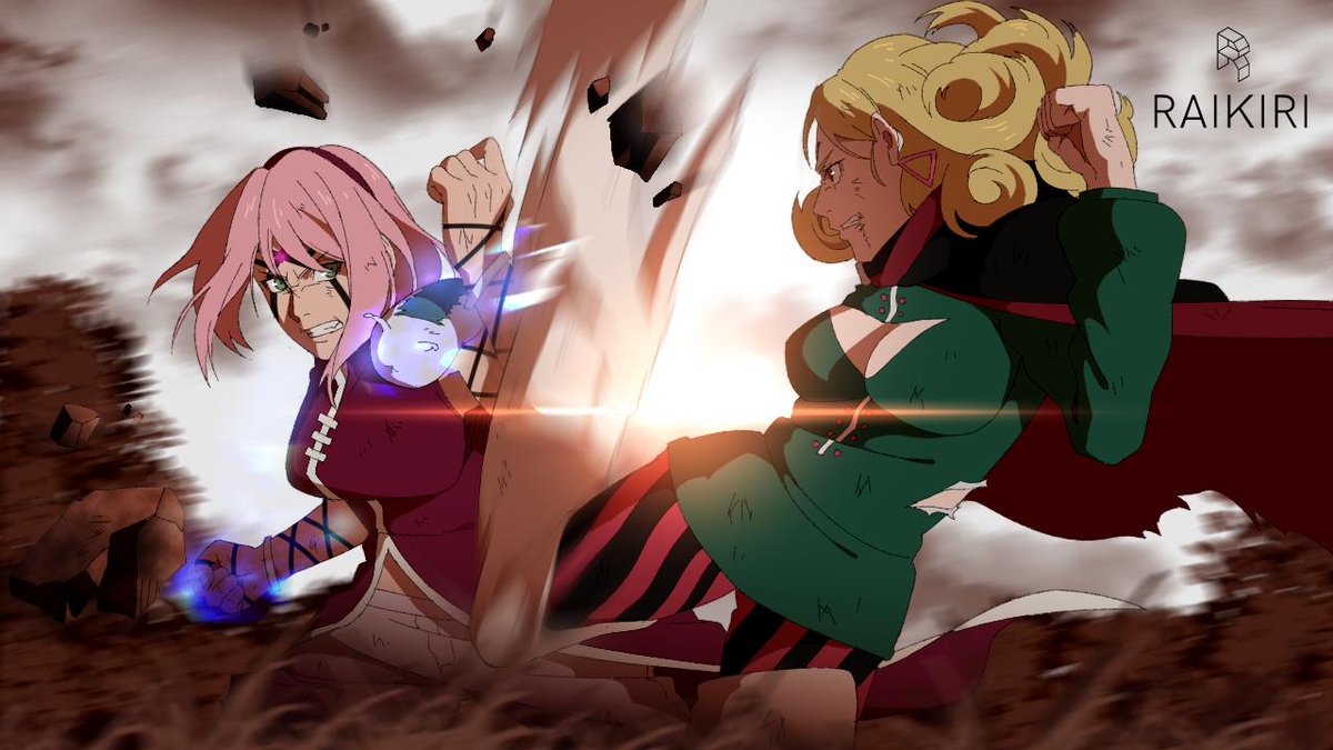 Raikiri On Twitter Konoha Is Under Attack By Kara As Kawaki Predicted As Konoha Fights For Its Life Sakura Notices Sarada About To Be Killed By Delta And Steps In To Save