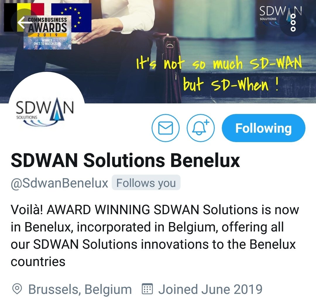 SDWAN_Solutions's tweet photo. Belgium HQ'd SDWAN Solutions SRL is open for business- delivering SDWAN innovation across BeNeLux & EU. The same @SdwanSolutions team, the same expert advice & the same true #sdwan solutions tailored to EU markets. Follow @SdwanBenelux in the EU. #sdwansolutions #eutech #techBe https://t.co/ciL2x80x9v