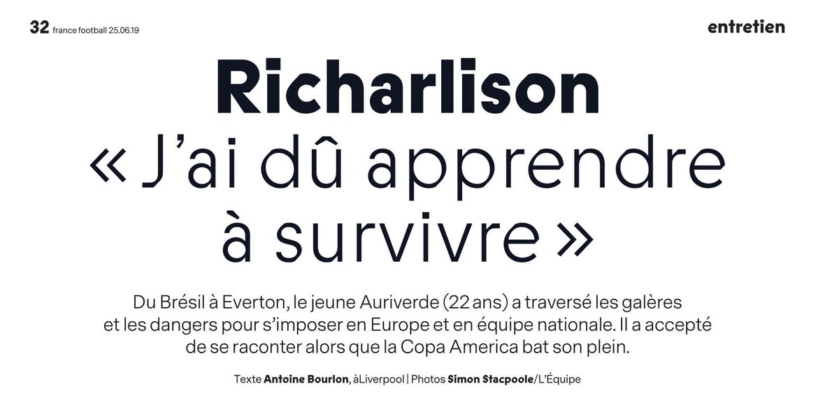 AntoineBourlon's tweet photo. - @richarlison97 x @francefootball
🇧🇷

« J’ai dû apprendre à survivre »

Entretien à retrouver cette semaine.
Son enfance, son parcours atypique, les difficultés, la vie en Angleterre... https://t.co/yEXGRI7nWA