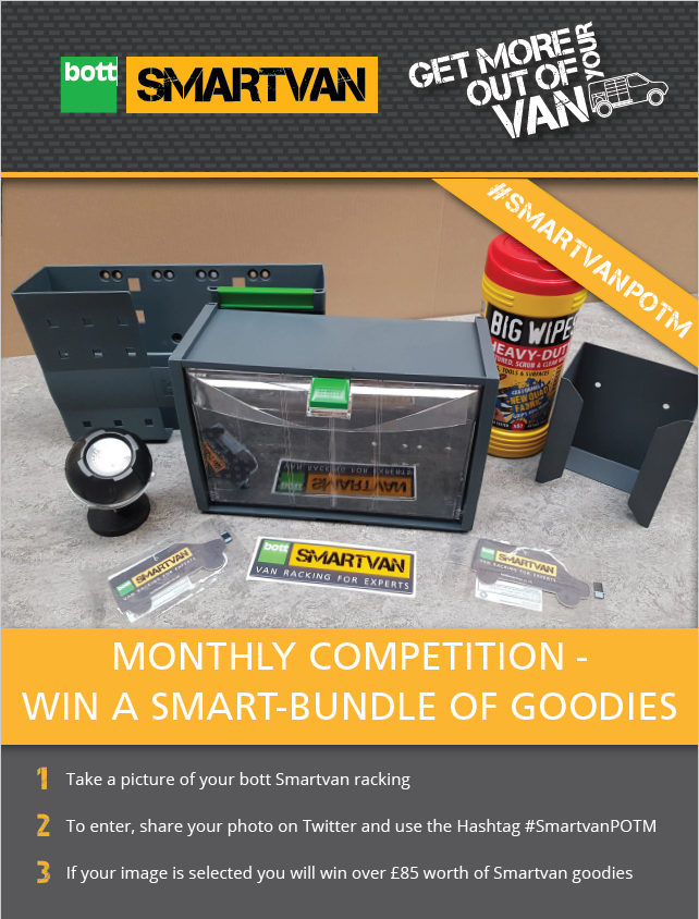bottsmartvan_uk's tweet photo. ๐ We only have a few days left of the SmartvanPicOfTheMonth competition! ๐
If you have bought anything from the #Smartvan range, be sure to enter using the hashtag #SmartvanPOTM.
A new winner each month will receive a Smart-Bundle of accessories worth over ยฃ85 ๐
#Bott #Win https://t.co/UOWZwgHqot