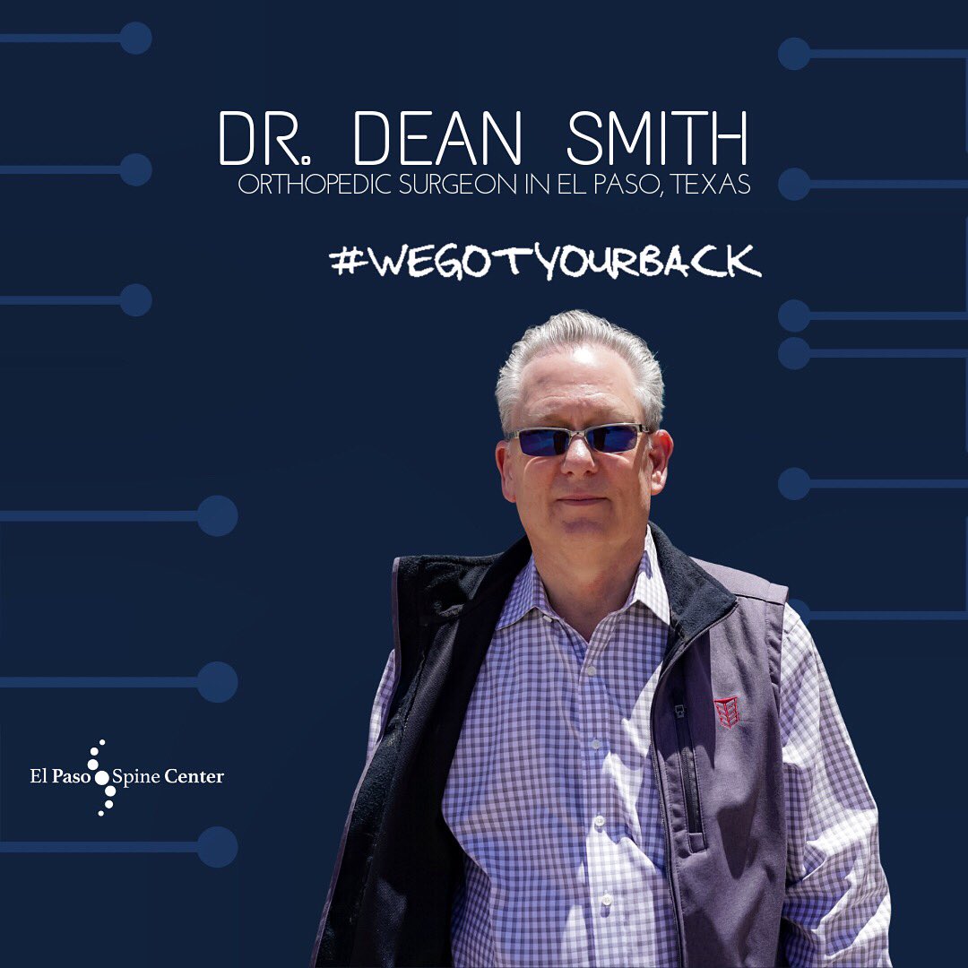 EPSpineCenter's tweet image. Dr. Dean Smith and everyone at 
El Paso Spine Center has #yourback.

Call us from our bio to solve your back and neck pain problems!!!
-
-
#wegotyourback
#elpaso #spine #neck #texas
#community #itsallgoodep
 #neckpainrelief #backpainrelief