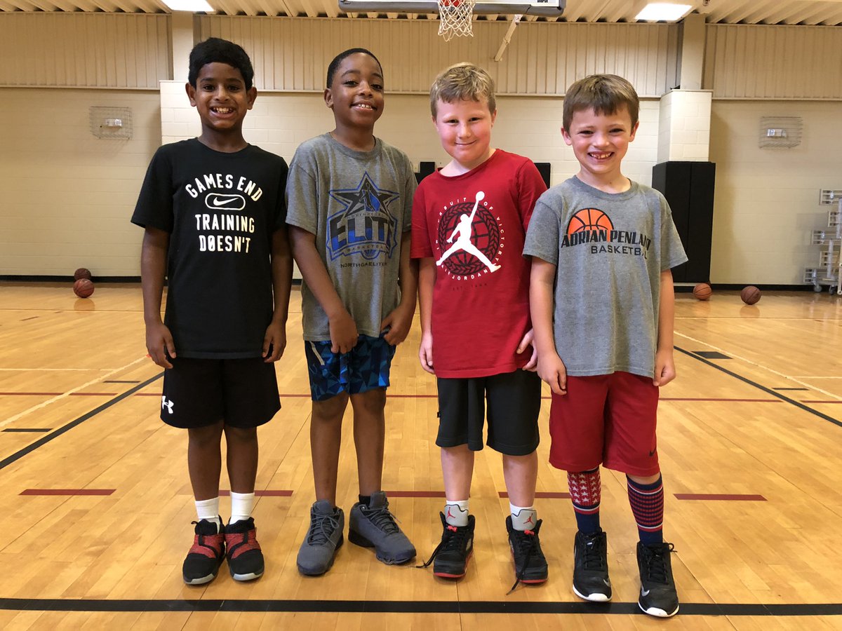 AP_BBall's tweet photo. #APSummerCamp4
Day 1 of our camp has gone smoothly. These smiling faces are our Hot Shot winners. We had splendid scoring from these four guys. #APSC4 https://t.co/Vu32r9GbDs