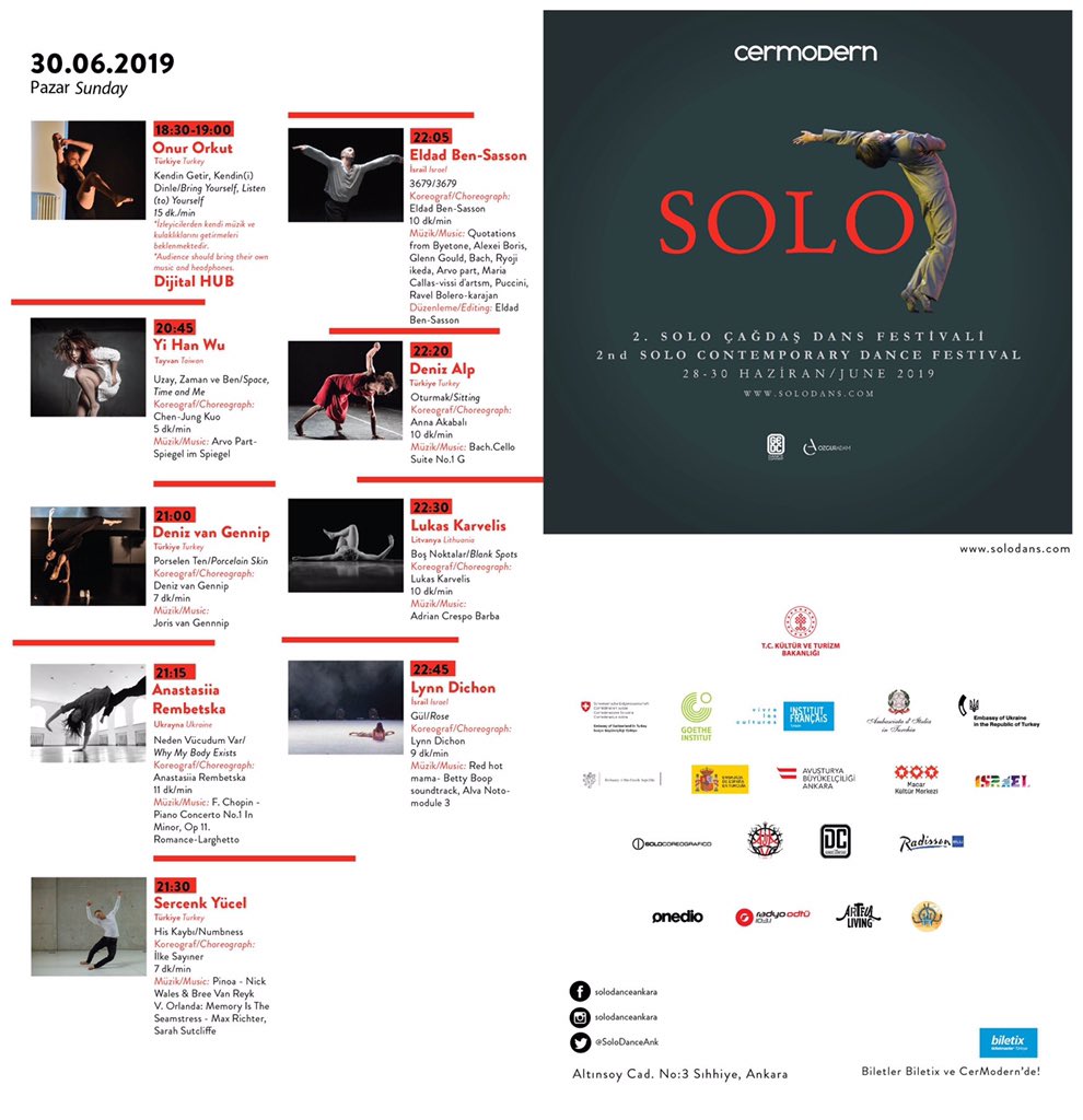 2. Uluslararası Solo Çağdaş Dans Festivali programı yayınlandı. Festival biletleri için 👉 biletix.com/etkinlik/YB327…