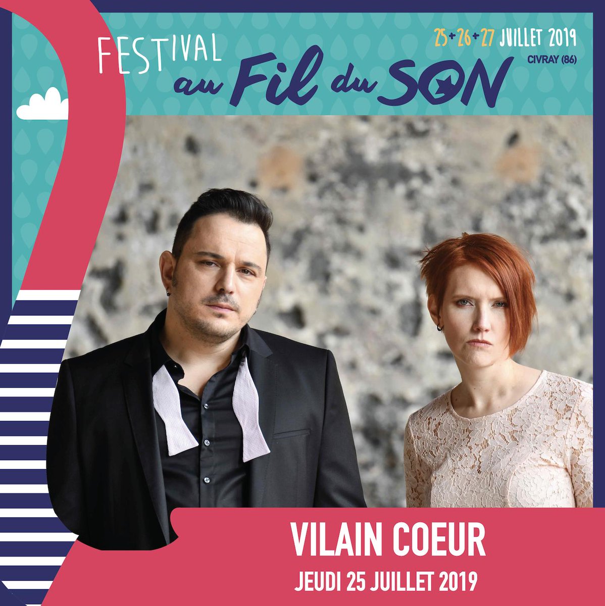 FestivalAFDS's tweet photo. 🎶[ PROGRAMMATION ] 🎶

Le duo @VilainCoeur, jusqu'à présent programmés le vendredi 26/07, performeront finalement sur scène le jeudi 25/07 ! 💥

#AFDS19 https://t.co/GKZDmIAHtm