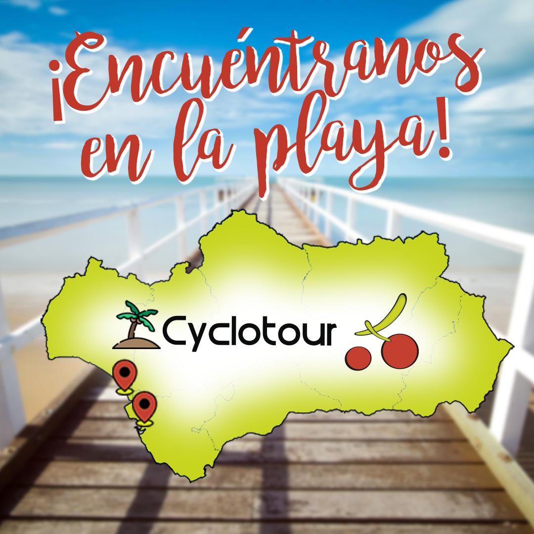 cyclotour's tweet photo. Con el inicio del #verano, ampliamos nuestros puntos de alquiler en distintas #playas andaluzas. Nos encontramos en #Valdelagrana y a partir del 1 de julio, en #CostaBallena. 

¡En vacaciones, pedalea! #Cádiz
 ☎️ 955 321 721
📩 cyclotour@cyclotour.es
😉 https://t.co/vHv2lEYQLx https://t.co/U81tNNRWbc