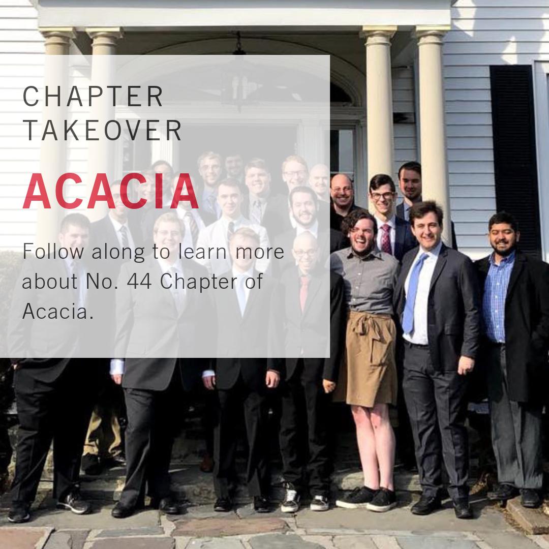 Up next for chapter takeovers is Acacia! Follow along to learn more about the <a href="/AcaciaHQ/">Acacia Fraternity</a> chapter at RPI #RPIGreekLife #Acacia
