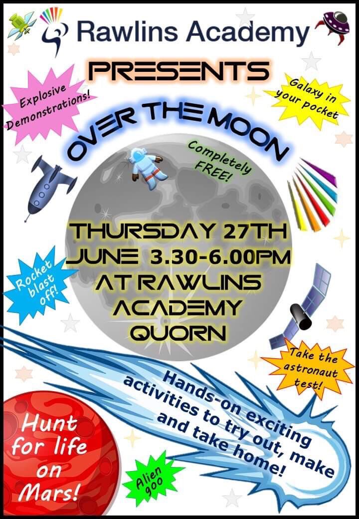 Rawlins_science's tweet photo. STEM event @RawlinsAcademy. All our local community / feeder primary children and siblings are welcome to join us in our space themed event. Make your own science experiments and take some away with you! https://t.co/QyYFhIreFV