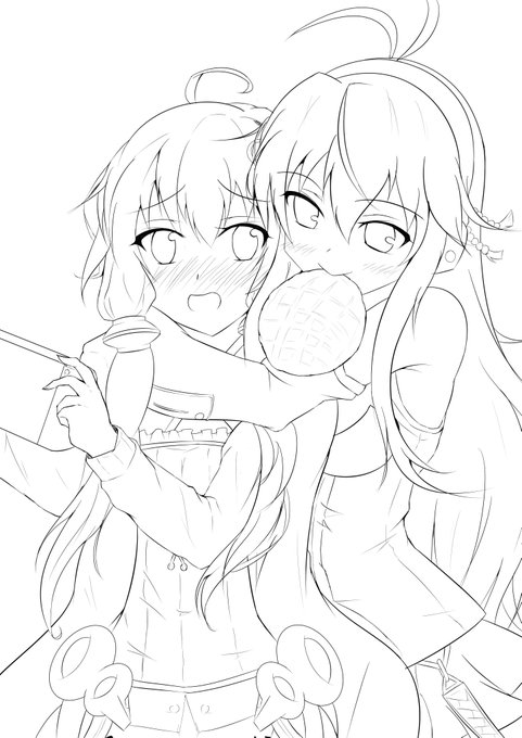 ゆかマキ線画できた～ チマチマ塗ってこ 