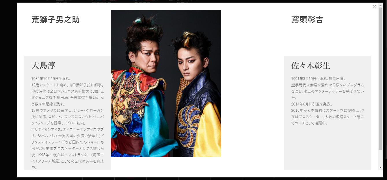Benimurasaki 柱の陰 主な登場人物 フィギュアスケーター Drum Taoのみなさま 氷艶 氷艶17破沙羅 T Co Skzyazjdkw Twitter