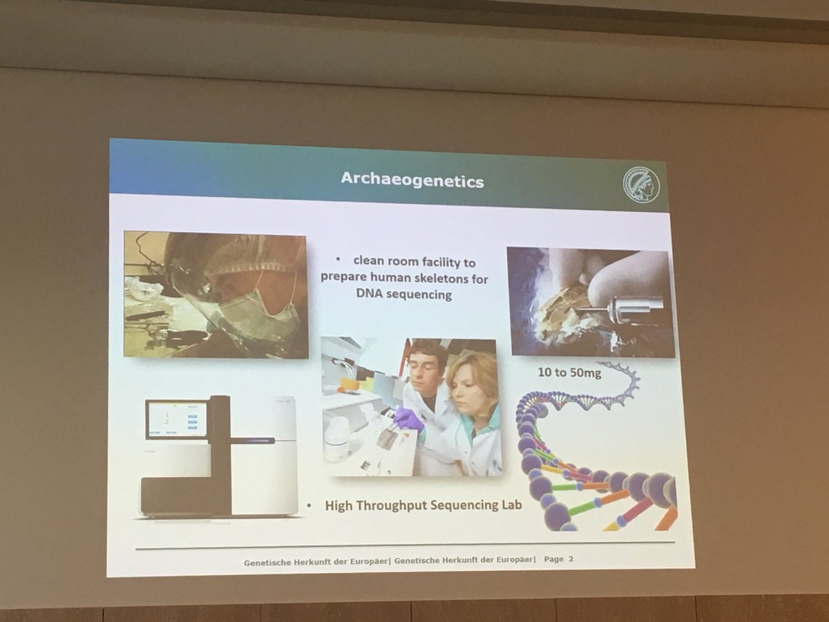 EMBO's tweet photo. First speaker at #EMBC50 is Johannes Krause @MPI_SHH, talking about reconstructing the genetic history of Europe from ancient DNA #archaeogenomicsOf https://t.co/7F8cRwM2qZ