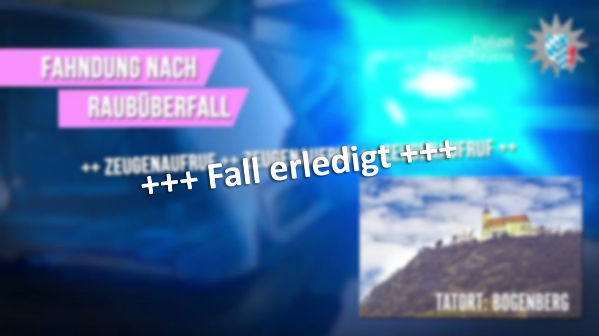 polizeiNB's tweet photo. ++UPDATE ++ UPDATE ++
Drei Tatverdächtige nach #Raubüberfall am 17.06.2019 auf Spaziergänger am #Bogenberg, Lkr. Straubing-Bogen, ermittelt.
Die Schusswaffe wurde zwischenzeitlich in einem Waldstück, Nähe Bogenberg, aufgefunden.
Mehr dazu:
https://t.co/WJ0PXzwIXH
#WirSindPolizei https://t.co/cGODiE3NIR