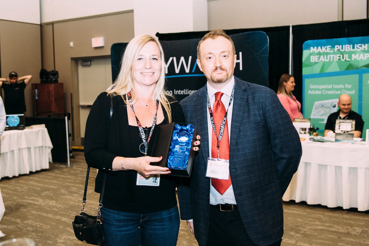 GoGeomatics's tweet photo. Congrats to @Marikka_1973 our 2019 GoGeomatics group leadership awardee.  #geoignite2019 https://t.co/ug4f34LU1E