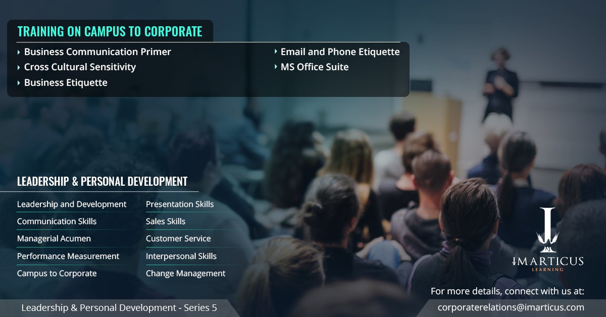 ImarticusC's tweet photo. Employers are often puzzled about the best way to induct new employees into the corporate world.
Our Campus to Corporate suite offers a complete portfolio of training programs to onboard and induct your entry-level employees as they transition into their professional lives. https://t.co/LzsR4JB21e