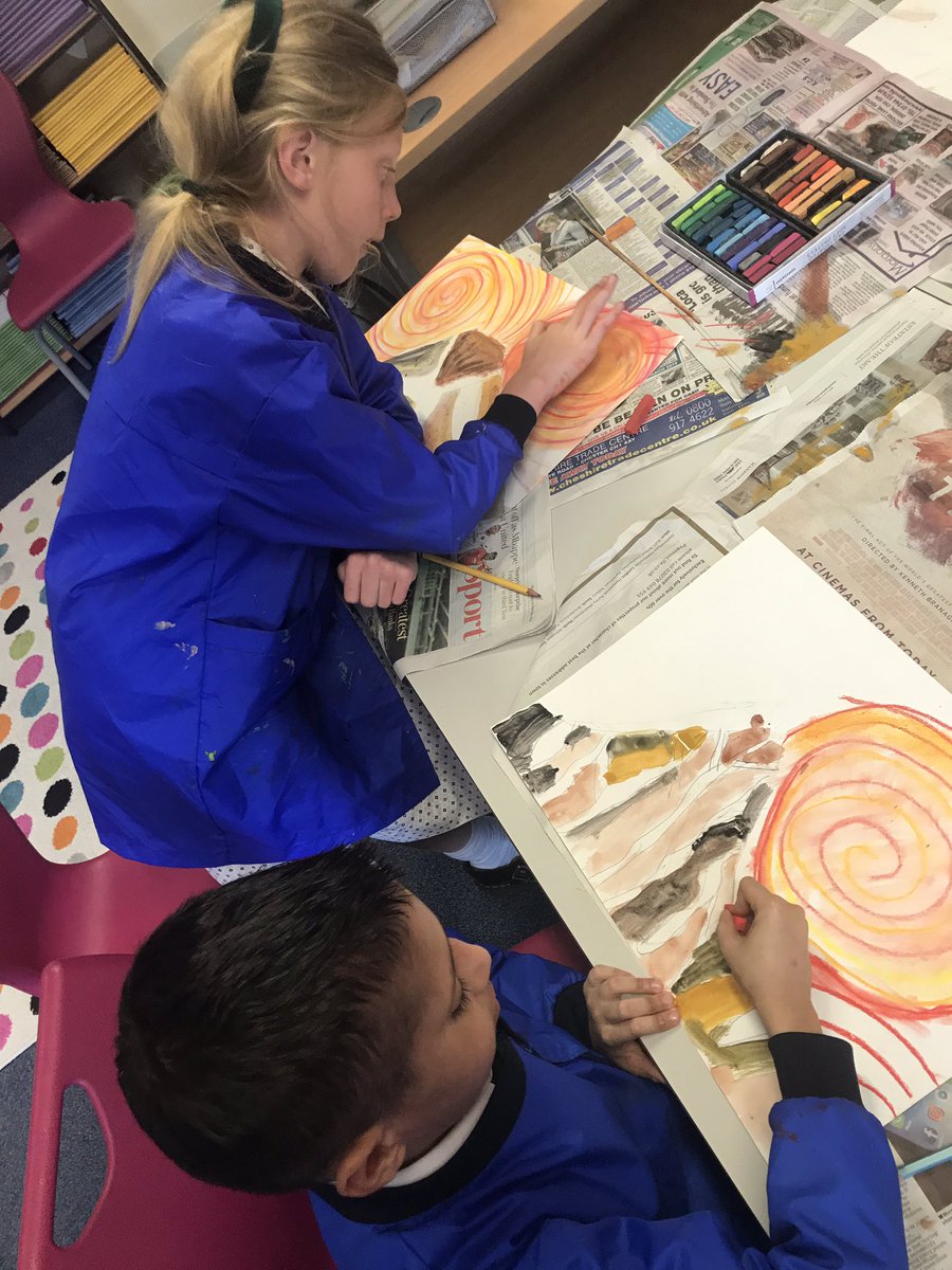 KSCjsParents's tweet photo. J2F are enjoying creating their own volcano pictures after studying βThe Giant Stirredβ in their English lessons this term!π #explosivefun https://t.co/WT4Ua8e5jk