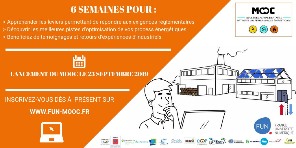 Ouverture des inscriptions au MOOC "IAA gagnez en performance énergétique" : fun-mooc.fr/courses/course… 
6 semaines pour découvrir comment améliorer et optimiser vos process énergétique ! A partir du 23/09 cc <a href="/ademe/">ADEME</a> <a href="/Agreenium/">Agreenium</a> <a href="/lacoopagricole/">La Coopération Agricole</a> @CoopdeFrance
