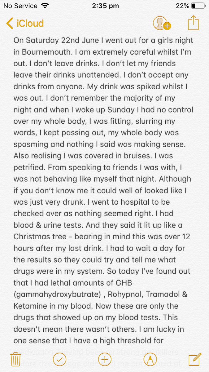 ellenwiliams's tweet photo. PLEASE be careful when out and drinking. Let’s become more vigilant there’s nasty people in this world. 

Raise awareness and share where you can...

(Sharing on my sisters behalf) https://t.co/d60rVl6nHz