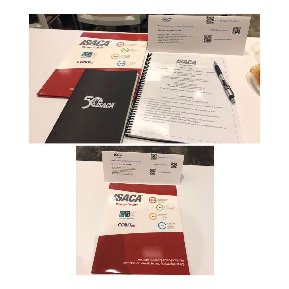 isaca_chicago's tweet photo. We are ready!!! @isaca_chicago 2 days seminar on Managing & Auditing Cybersecurity #ISACA #auditcyber @ramonaratiu1 https://t.co/hjIfDTWbMF
