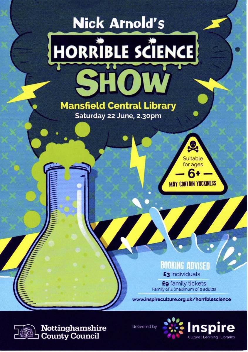 I HAD A WONDER-TASTIC DAY ON SATURDAY.  Two sell out <a href="/scholasticuk/">Scholastic UK</a> HORRIBLE SCIENCE <a href="/horriblesciTV/">Horrible Science TV</a> shows at Worksop and Mansfield Libraries A MOUNTAIN of THANKS to Inspire Culture and Libraries <a href="/NottsLibraries/">Inspire Nottinghamshire Libraries</a> for inviting me and making the day such a SUPER-SUCCESS!!!!