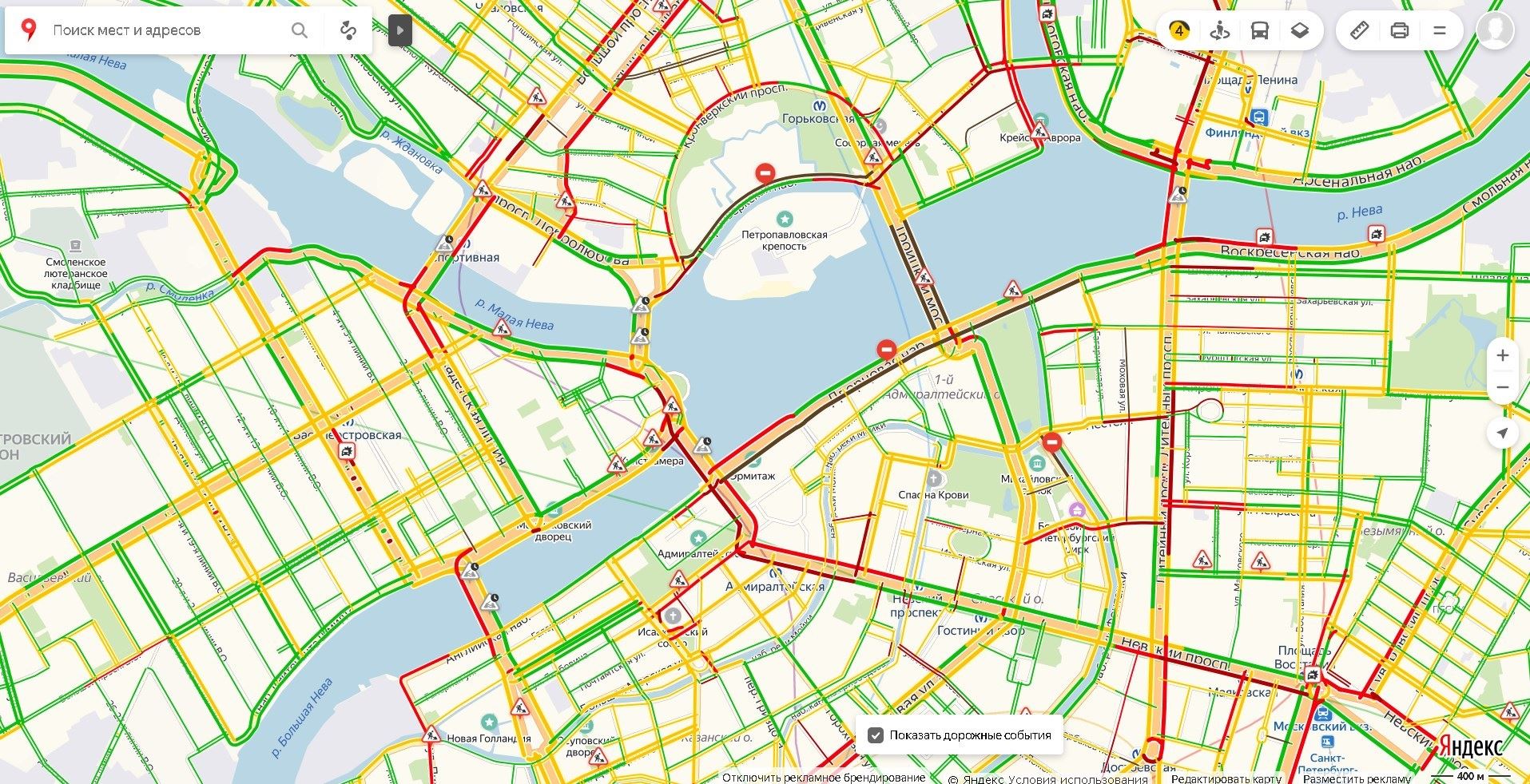перекрыты улицы в санкт петербурге сейчас
