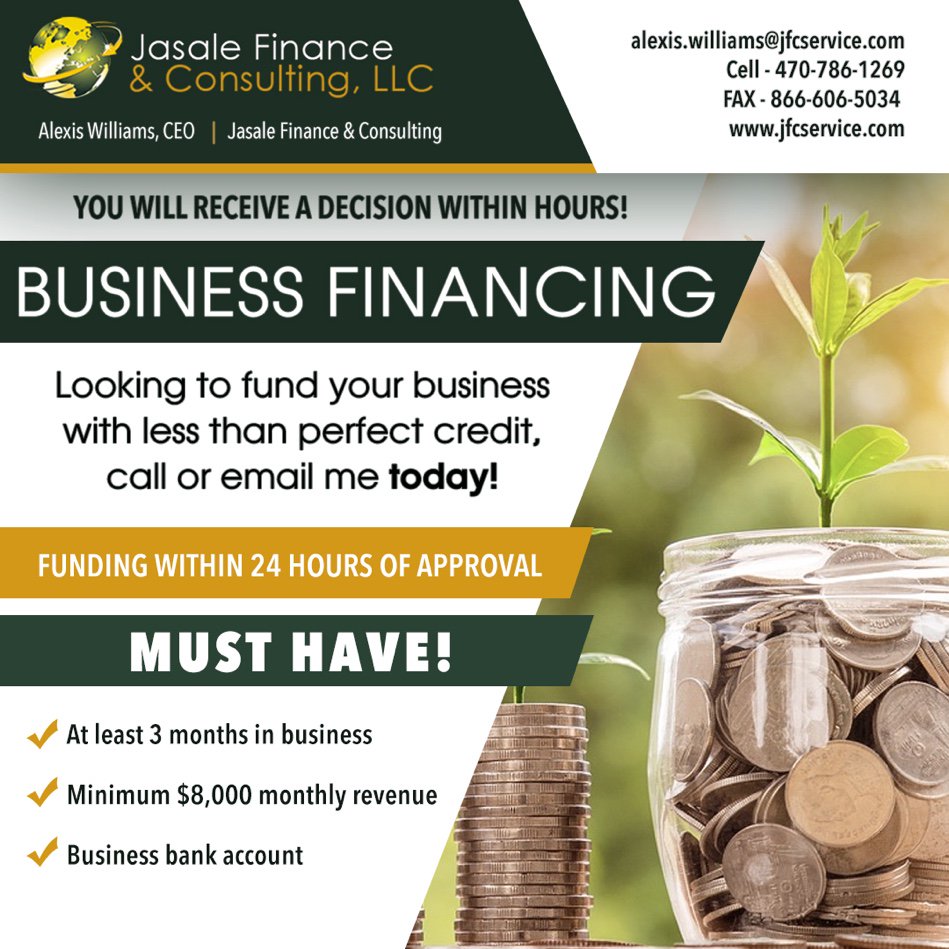 JasaleFinance's tweet image. Don’t let credit get in the way any longer for your business financing! Apply now! #badcreditfinancing #entrepreneur #funding #financing