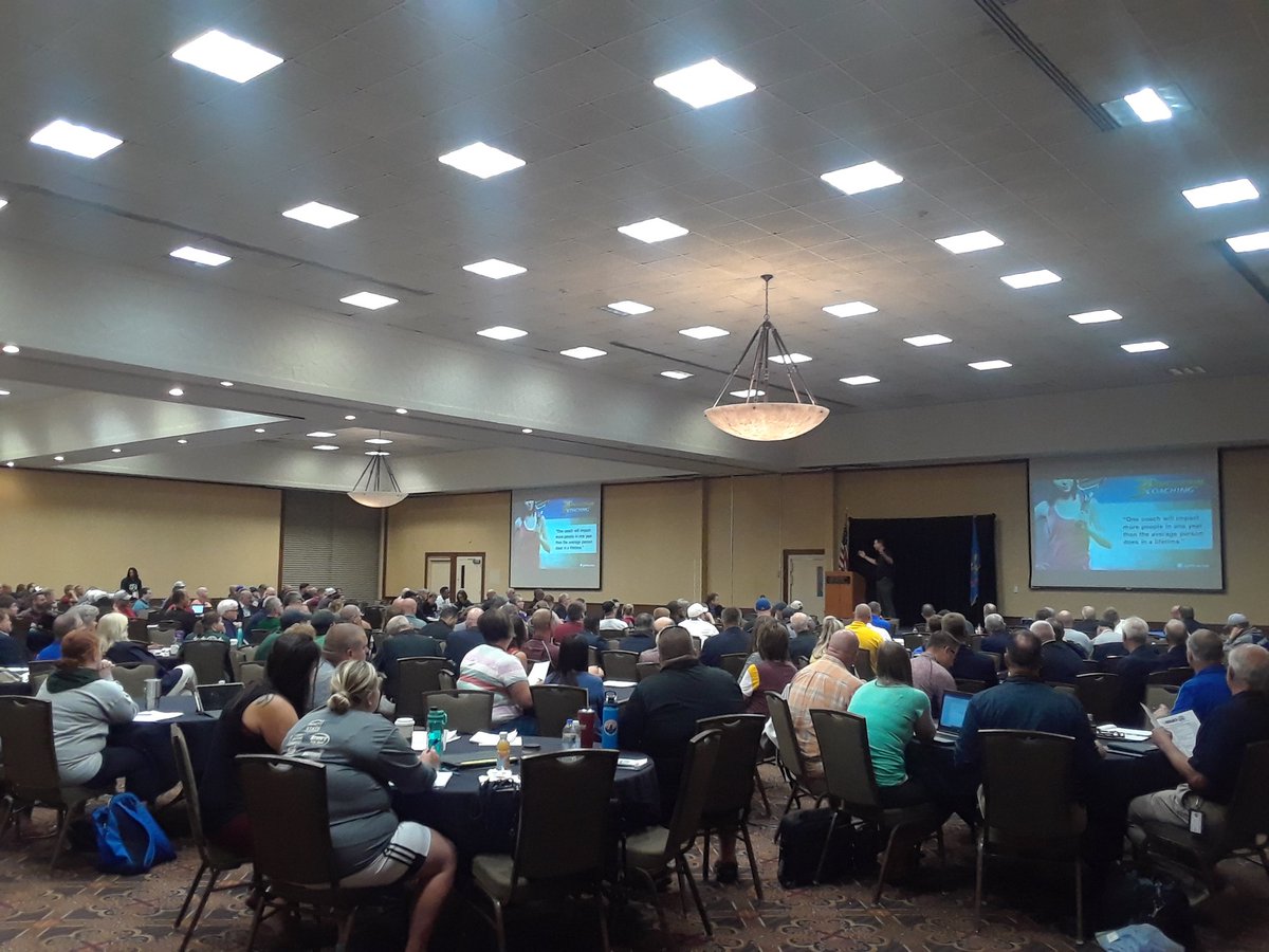 NDHSCA1's tweet photo. Welcome Coaches! The general session featuring Wes Simmons of @3DCoaches is underway! https://t.co/9FqhIWSerP