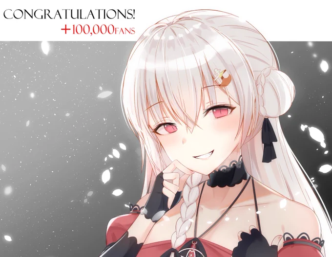 十萬人おめでとうございますっっ!!??
#夜桜たま #TamaArt 