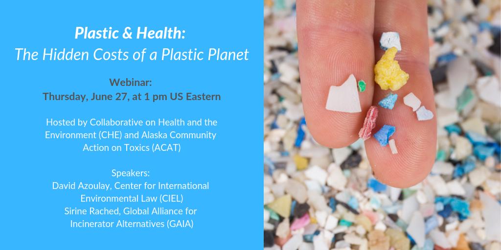 ciel_tweets's tweet photo. Want to learn more about the #HiddenCostsofPlastic on human health? Join us Thursday for a webinar on the findings of our Plastic & Health report with CIEL's @davzoul & @GAIAnoburn's Sirine Rached. Register here: https://t.co/WGHsN4DArJ @CHE_healthenv @ak_action https://t.co/NFro6tCLbE