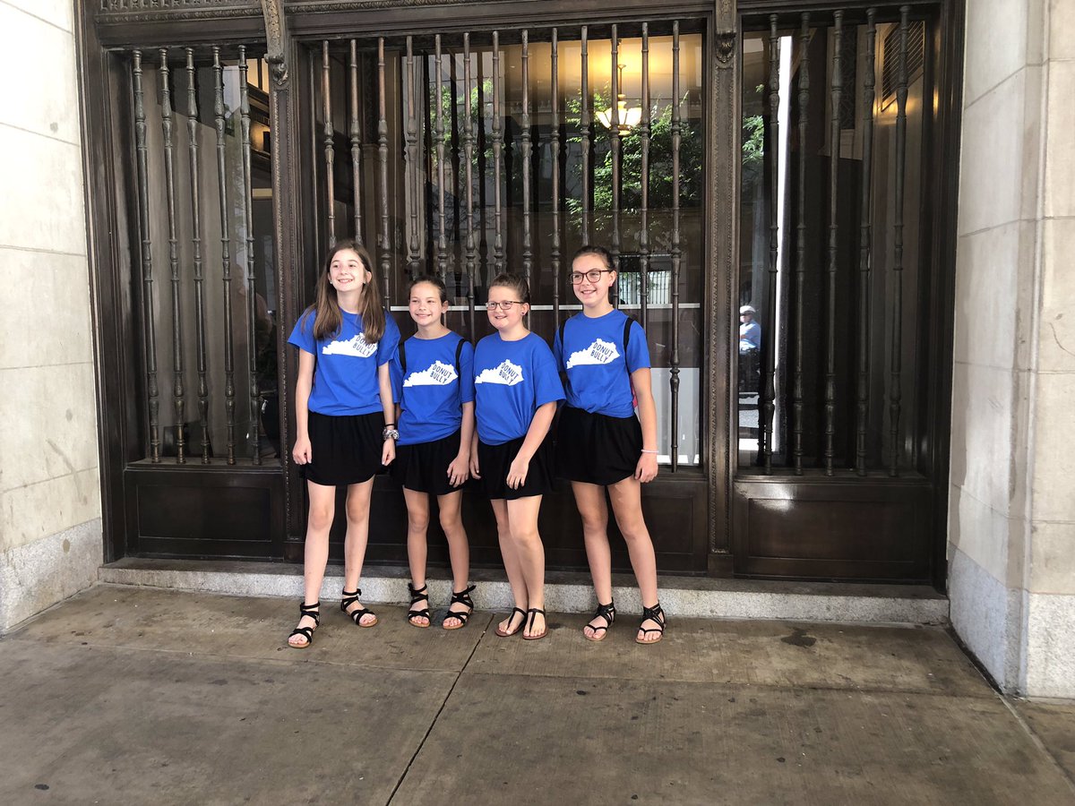 MasonCoSchools's tweet photo. Mason County Donut Bully Squad representing Kentucky at the @iste national conference In Philadelphia!   Proud of our @STLPKentucky state champion girls! #ISTE19 @MCISRoyals @LedgerNewsroom @WFTMRadio @WayneDLewis https://t.co/y7bYnL7Hce