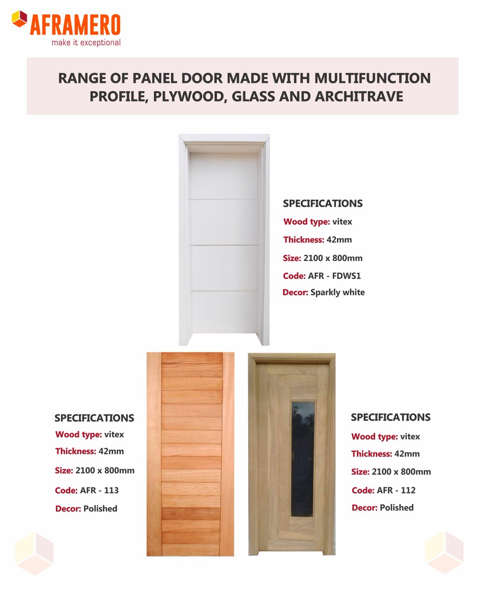 AframeroLimited's tweet photo. AFRAMERO RANGE OF PANEL DOOR MADE WITH MULTI FUNCTION PROFILE, PLYWOOD, GLASS, AND ARCHITRAVE
#door #wardrobe #sustainablesolution #profile #glass #architrave #otherspecifiers #mdf #plywood #mfc #estatedevelopers #Furniturefittings #HomeUsers #interiordesigner https://t.co/xTMQxlu7C6