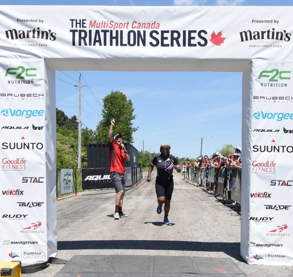 stevefleck's tweet photo. One of my favourite moments at a big race/event that I'm Announcing at is bringing in the Final Finisher. Here is the #finalfinisher coming in at the @MultiSportCan #MSCRoseCity #triathlon on the weekend. Emotions were high all around! https://t.co/Es1t2CzoV3