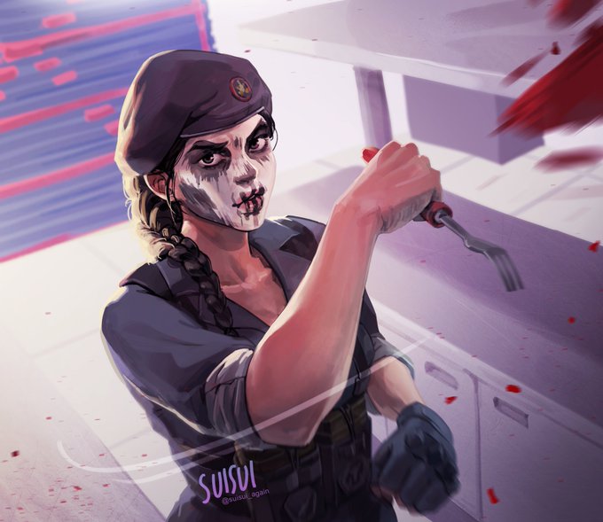 2019-06-24. #art. #rainbowsixsiege. #illustration. #drawing. #caveira. 