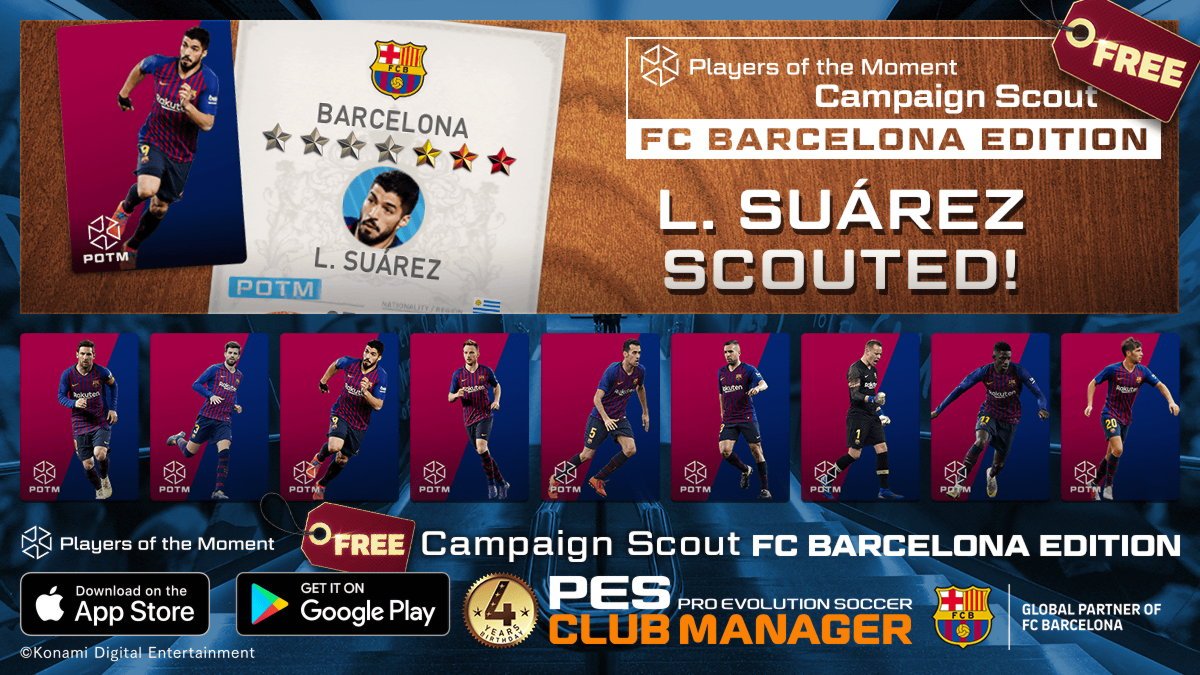 Found " #Suarez " from the free scout in #PESCM! #FCBarcelona
app.adjust.com/cqwc7r6