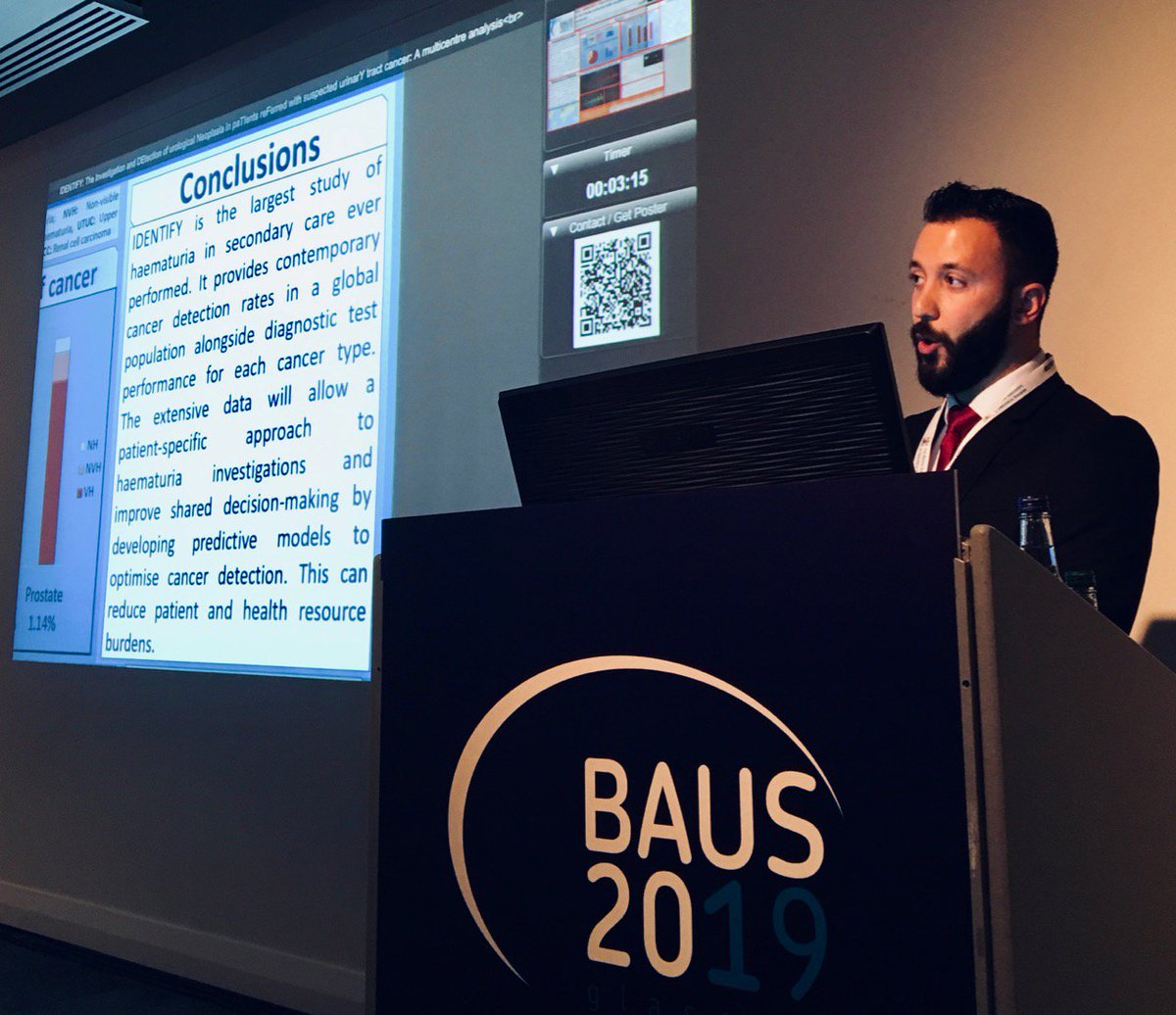 BladderCancerUK's tweet image. Sinan Khadhouri (@mrSinanK), @BURSTurology: 

IDENTIFY (Investigation and DEtection of urological Neoplasia in paTIents reFerred with suspected urinarY tract cancer) found low cancer detection rates in people with non-visible haematuria

🔸
#IDENTIFYStudy #BAUS19 #bladdercancer