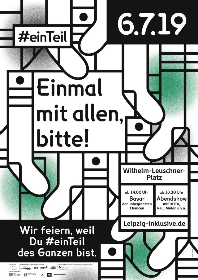 dzblesen's tweet photo. Einmal mit allen, bitte! So wollen wir das Louis Braille Festival @StadtLeipzig feiern. Und so soll #Inklusion sein - einfach, alltäglich!
Das verbindet uns am 6.7. in Leipzig mit #unteilbar – Solidarität statt Ausgrenzung https://t.co/EhpgmHGx0d @Unteilbar_ #einTeil #LBF19 https://t.co/FHosY9m6gC