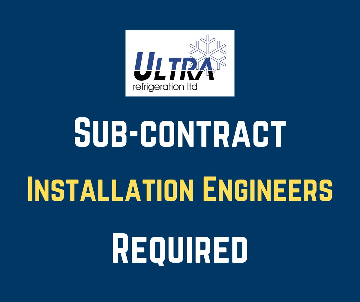 UltraRefUK's tweet photo. Due to increase in work we need to strengthen our team of sub-contract installation companies.
For more details please email philippa@ultraref.co.uk
#refrigeration #installation #heatrecovery #pipework #teamwork #installteam #subcontractor #pressuretesting https://t.co/VRugGwTWvk