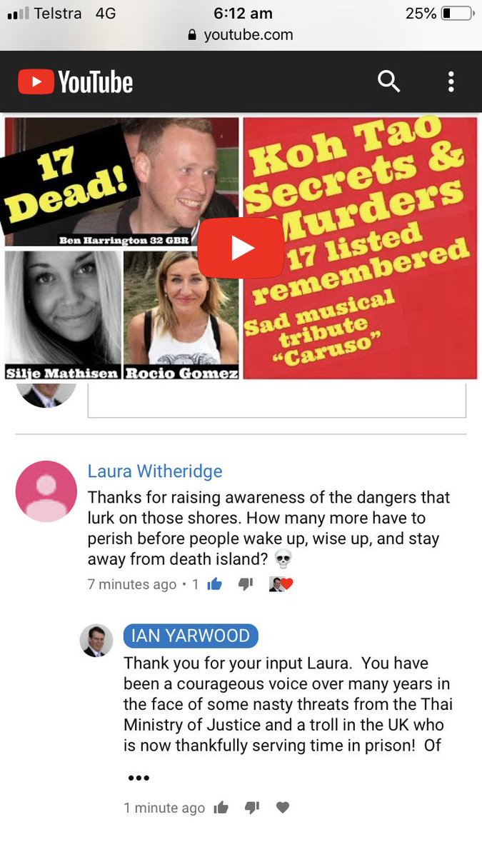 IanYarwood_Law's tweet photo. Video listing 17 victims of Koh Tao is on the Thailand Justice Facebook page including comment from Laura Witheridge.

https://t.co/g51Do9nMD5 https://t.co/DW6yuVFQ6x