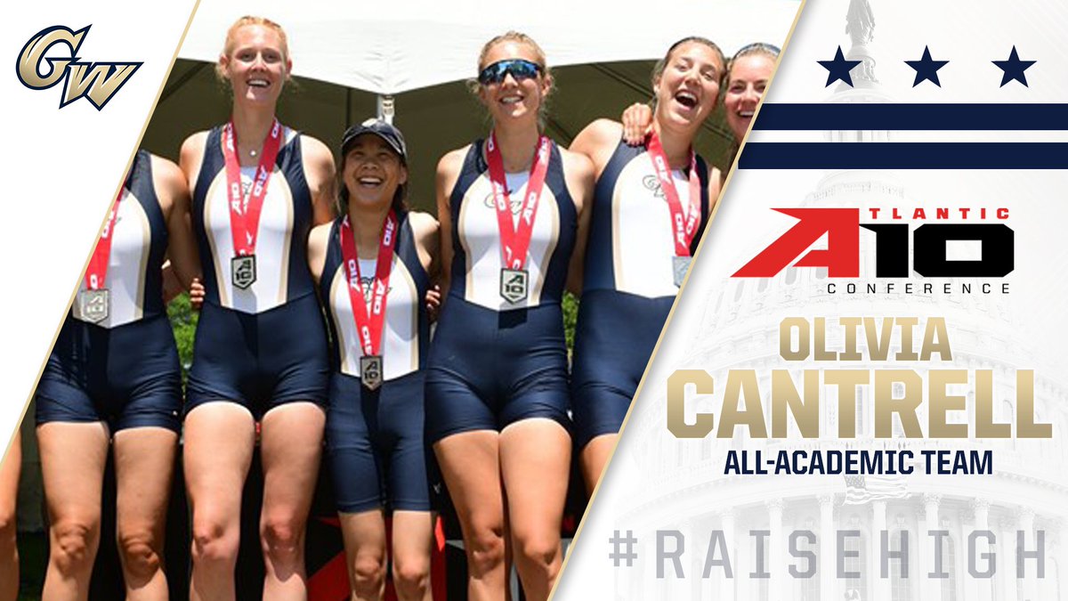 GW_WomensRowing's tweet photo. Congrats to our own Olivia Cantrell for earning a spot on the A-10 All-Academic Team! #RaiseHigh

https://t.co/tJPVJuTiXP https://t.co/RrWzrEB204