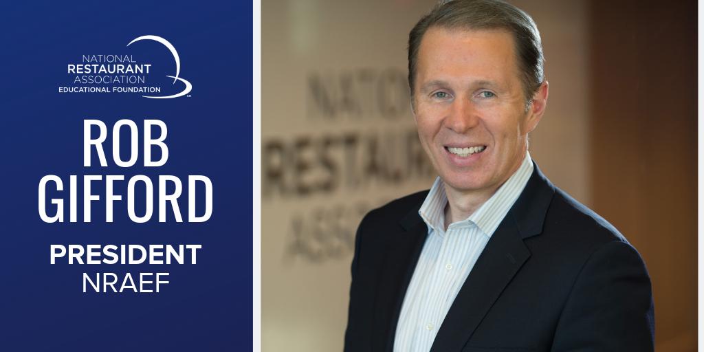 NRAEF's tweet image. We’re thrilled to announce the promotion of @RobGiffordNRAEF to President of the NRAEF! His passion and dedication for cultivating the next generation of restaurant leaders is unparalleled and we can’t wait to see our programs thrive under his leadership. bit.ly/2ZCsAuC