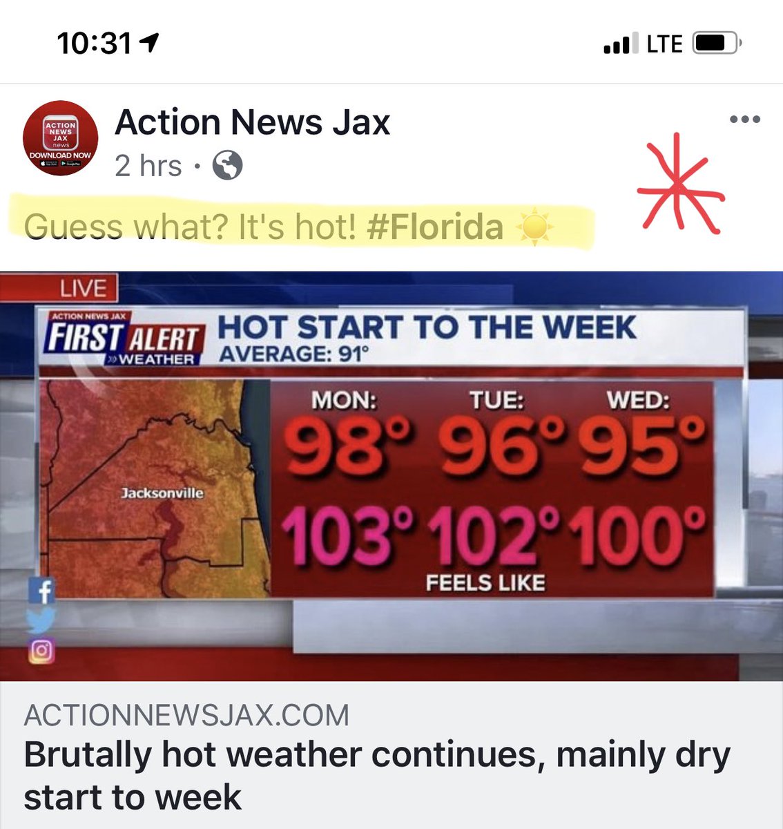 Really. It’s hot? Don’t SASS me Action News Jax. 🤨