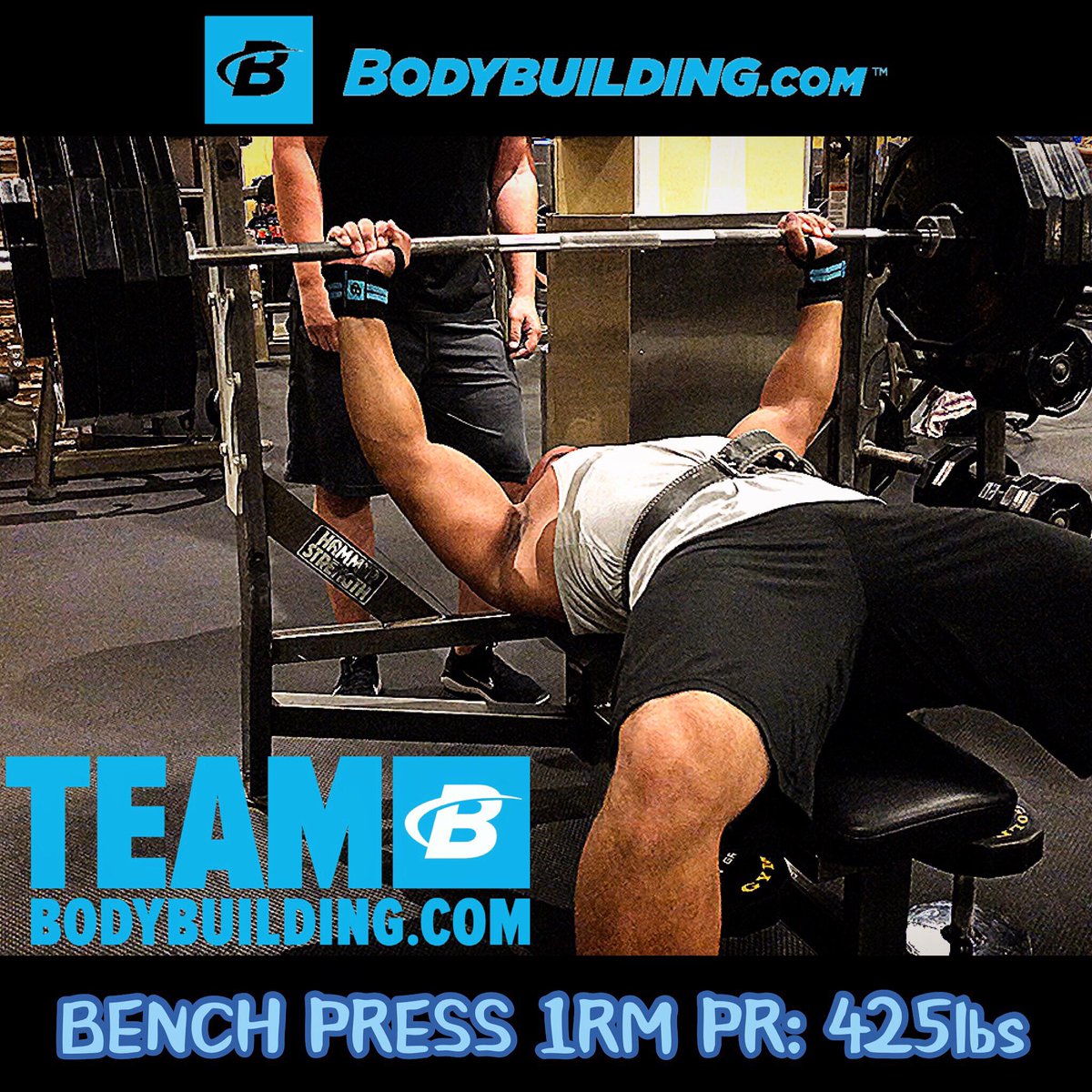 bwrighteousfit's tweet image. Hit my #BenchPress #1RM #PR again... 425lbs! Almost had 435lbs but slipped slightly and got stuck! NEXT TIME!
💪🏾🦍

@Bodybuildingcom
#TeamBBcom #BestSelf #fitness @CarnoSyn @Scivation @LabsPrimeval @Cellucor @nutrabio @GoldsGym @GoldsGymSoCal #MondayMotivaton #ChestDay